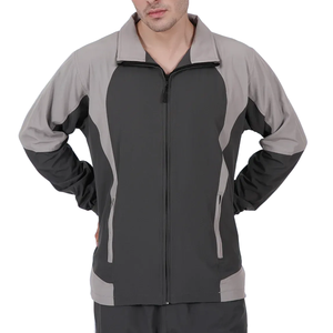 Conjunto Deportivo para Hombre, Manga Larga, Bloques de Color, Cuello con Media Cremallera, Cierre de Cremallera, Bolsillos Laterales, Corte Regular, Estilo Deportivo Otoñal, Secado Rápido - Product Image 4