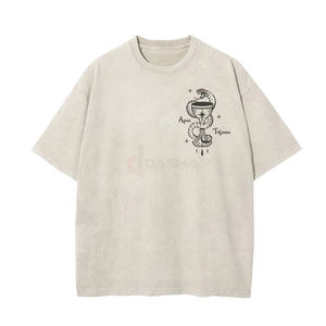 High Quality 100% Cotton Acid Washed Distressed Oversized Vintage Crew Neck Short Sleeve Streetwear <b>Men's</b> T-<b>shirts</b> - Product Image 3