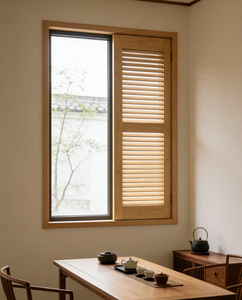 Traditional Solid Wood Shutters Farmhouse Barn Door Style Interior <b>Window</b> <b>Panels</b> Rustic Louver Decor for Bathroom Living Room - Product Image 5