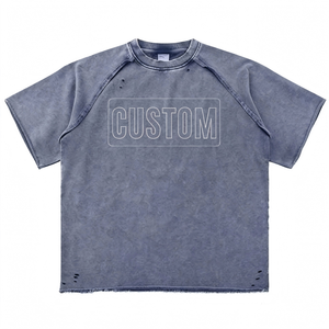 Mens Acid Wash T Shirt Oversized Cotton Crew Neck Vintage Streetwear Casual Fashion Wear <b>Top</b> USA Market Premium Fit - Product Image 6
