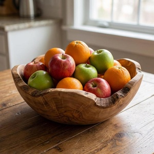 Tazón de madera para servir hecho a mano, tazón de madera para servir de calidad de exportación, tazón de madera artesanal para servir de exportación, producto de madera de marca privada - Product Image 5