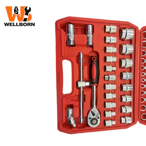 Jeu de douilles à cliquet de 37 pièces 1/2 pouce - Jeu de clés combinées avec embouts de perçage, kit d'outils manuels en acier CR-V pour la réparation automobile - Product Image 4