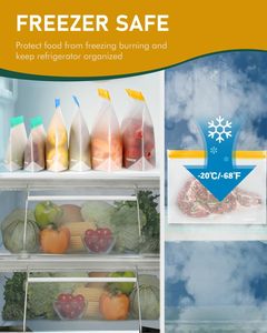 ถุงแกลลอนแบบตั้งได้ ปลอดภัยสำหรับเครื่องล้างจาน ป้องกันการรั่วซึม ใช้ซ้ำได้ ถุงแช่แข็งขนาดใหญ่ ใช้ซ้ำได้ ปราศจากพลาสติก BPA - Product Image 5