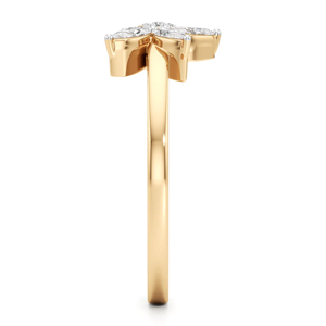 925 Sterling Silver 18K Gold Plated Marquise Flower Ring - Product Image 4