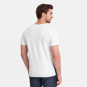 <b>Mens</b> Color Block Diagonal Panel Short Sleeve Cotton T-<b>Shirt</b> Custom Logo OEM ODM Wholesale Apparel - Product Image 6