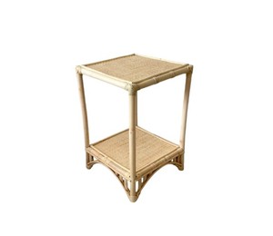 Natural Rattan Woven 2 Tier Side <b>Table</b> Rattan <b>End</b> <b>Table</b> with Open <b>Storage</b> Shelf for Living Room Bedroom Home Decor from Vietnam - Product Image 2