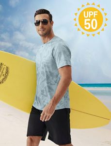 Mens Athletic Shirts Short Sleeve Protection <b>Swimming</b> Shirts Quick Dry Gym <b>Tshirt</b> Lightweight <b>Swimming</b> Shirt - Product Image 3