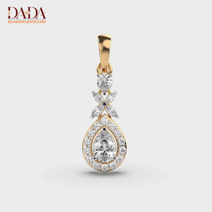 Collier Pendentif Diamant Forme Poire Élégant Or 18K Bijou Floral Luxe Cadeau Mariage Mots-clés SEO - Product Image 1