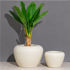 Fiberglass Modern Eco-Friendly Flower <b>Planter</b> Drainage Hole Durable Lightweight Powder Coated Indoor/<b>Outdoor</b> Vase for Home Hotel - Product Image 3