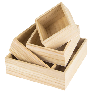 Unpolished Wood Jewelry <b>Box</b> Factory Custom Logo Wholesale Excellent Quality Wood Decorative <b>Storage</b> <b>Box</b> - Product Image 6