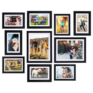 Set of 10pcs Wood <b>Picture</b> <b>Frames</b> 4pcs 5x7in Collage 4pcs 6x8in 2pcs 8x10in Gallery <b>Frames</b> <b>for</b> <b>Wall</b> Desktop Display - Product Image 1