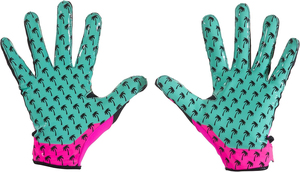 Gants de football américain pour hommes et jeunes, paume enduite de silicone haute adhérence, sangle de poignet pour un ajustement sécurisé, faible MOQ, fournisseur en gros - Product Image 3