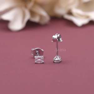 IGI Certified Lab Grown Diamond Emerald Solitaire Stud <b>Earrings</b> in Solid 925 Sterling <b>Silver</b> | Luxury Diamond <b>Earrings</b> - Product Image 5