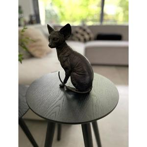 Statue de chat sphynx moderne en aluminium, figurine décorative pour intérieur et extérieur, finition bronze, sculpture de chat vintage, décoration de jardin - Product Image 3