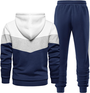Chándal con Capucha para Hombre, Diseño Color Block, Manga Larga, Estilo Casual con Bolsillos Laterales y Cierre con Cordón, Estilo Otoñal - Product Image 2