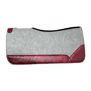 Tapis de selle en feutre de laine occidentale de qualité supérieure, équipement équestre, accessoires d'équitation personnalisés renforcés en cuir, vente en gros - Product Image 2