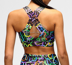 Soutien-gorge de sport pour femme de qualité supérieure, services OEM personnalisés, grande taille, respirant, réversible, maintien élevé, bretelles croisées, séchage rapide - Product Image 2