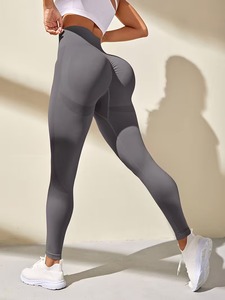 Seamless Ruched <b>Booty</b> Lifting Yoga Pants for Women | Lightweight Polyester Spandex Gym Tights | Trendy Squat-Proof <b>Leggings</b> - Product Image 3