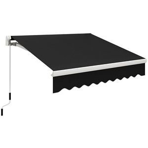 8FT X 6.6FT Retractable Awning for Patios Manual Exterior Sun Shade Folding Black Deck <b>Window</b> <b>Cover</b> UV Protection Terraces 3m - Product Image 1