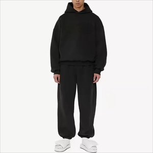 Conjuntos de Chándal Lisos de Estilo Urbano, Fabricante de Conjuntos de Sudadera y Pantalones Oversize 100% Algodón Unisex con Logotipo Frontal - Product Image 2