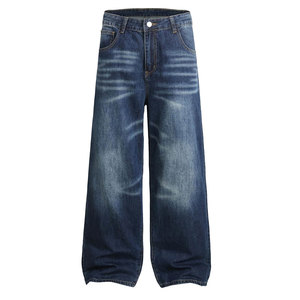 High Street Fashion <b>Elastic</b> <b>Waist</b> Casual Baggy <b>Jeans</b> <b>for</b> <b>Men</b> Comfortable Soft Touch Breathable Eco-Friendly 100% Cotton Straight - Product Image 1