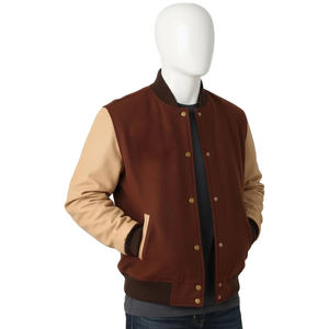 Veste bomber universitaire en laine pour adulte, col montant, coupe-vent, avec logo brodé, collection automne-hiver, en promotion - Product Image 5