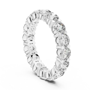 Anillo de Boda Unisex de Lujo con Diamantes Sintéticos de 4.80 CTW, Color E, Corte Brillante Redondo, Plata 925, Banda Completa de Eternidad con 16 Piedras - Product Image 2