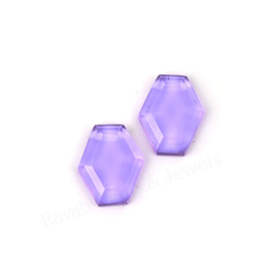 High Quality Purple Amethyst Hexagon Shape Step Cut High Polish 10x16mm Loose Cabochon Gemstone Jewelry Making Pendant Earring - Product Image 5