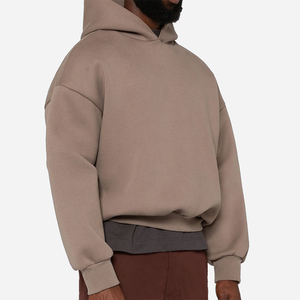 Hoodie vierge épais uni 500 GSM 400 GSM pour homme, en coton molletonné, coupe ample et courte, personnalisable, grammage lourd, fabricant - Product Image 5