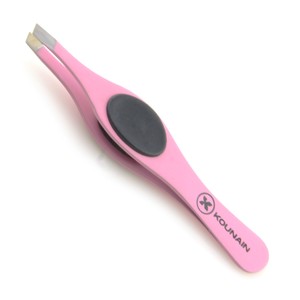 Juego de Pinzas para Cejas Inclinadas Profesionales KOUNAIN, Hechas a Mano, Modernas, Color Azul Cielo Brillante, Acero Inoxidable, Agarre de Silicona, Belleza - Product Image 3