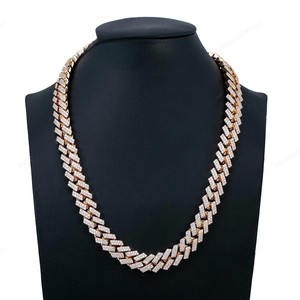 13MM 22 Inches Iced Cuban Link <b>Chain</b> 925 Sterling Silver Yellow <b>Gold</b> Plated Men's <b>Extended</b> Clasp Hip Hop Thick Miami Luxury - Product Image 1