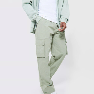 Pantalones Jogger Casuales de Lona Personalizados al por Mayor, Transpirables, Ecológicos, Lavados, de Corte Holgado, Moda Vintage para Hombre - Product Image 1