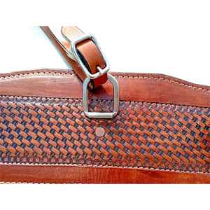 Horse Western Floral Tooled Leather Circunferencia Flanco trasero Sillín Cinch con palanquillas plegadas - Product Image 2