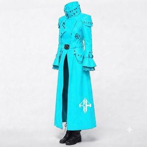 Manteau en cuir gothique haut de gamme, respirant, anti-plis, en cuir véritable, manches longues, col montant par RIVIAN ATLANTIC - Product Image 6