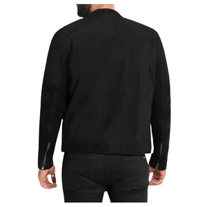 Nouvelle Arrivée Blouson en Cuir pour Homme Grande Taille Col Montant Boutons Cachés Hiver Logo Avant Blouson Moto en Cuir - Product Image 2