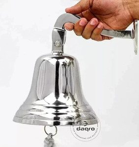 6 Inch Chrome Brass Ship Bell Nautical Wall Mounted Marine <b>Door</b> <b>Mirror</b> Finish Decorative Weather Resistant Outdoor Garden - Product Image 5