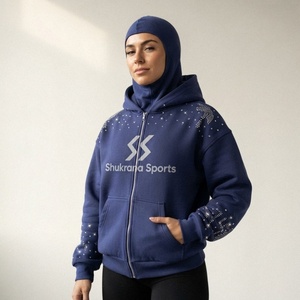 Sweat-shirt à capuche cagoule ninja personnalisé pour adolescents, style anglais, coupe ample, double capuche, masque intégré, collection automne - Product Image 1