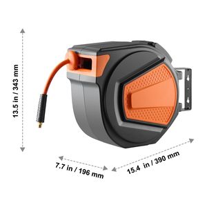 Avvolgitubo Ibrido Automatico da 6,6 FT per Aria Compressa, 3/8IN X 65FT, Max 300PSI, con Cricchetto Retrattile e Cavo di Alimentazione da 6,6 FT - Product Image 3