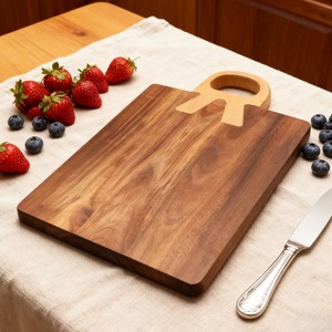 เขียงไม้อะคาเซียสำหรับหั่นอาหารและเตรียมอาหารในครัว - Product Image 2