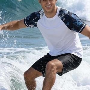 Men Athletic Rash Guard <b>Compression</b> T <b>Shirt</b> Short Sleeve Swim <b>Shirt</b> UV Protection Wholesale Supplier - Product Image 3