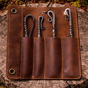 Juego de Cubiertos de Mesa Hechos a Mano con Hoja Recta de Acero al Carbono y Mango Negro, Forjados a Mano, Estilo Vintage Medieval - Product Image 6