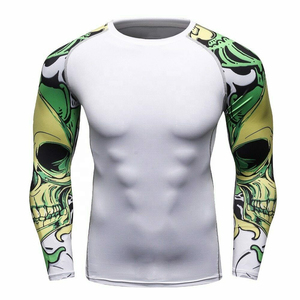 Customized Novelty Design Raglan <b>Compression</b> <b>Shirt</b> <b>Men</b> Quick Dry High Elastic Workout Clothing Bodybuilding Gym Fitness Rash - Product Image 5