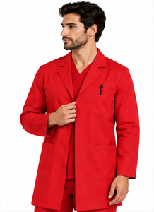 Blouse de laboratoire unisexe blanche à manches longues, uniforme de médecin respirant en polycoton, tenue de travail médicale pour hôpital, personnel de laboratoire de chimie - Product Image 3