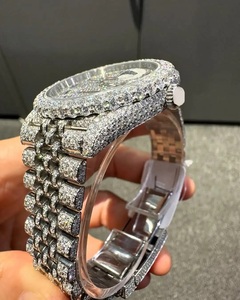 นาฬิกาข้อมือผู้ชายแบบอัตโนมัติ สไตล์ฮิปฮอป ประดับเพชรโมอิสซาไนต์สี D ระดับ VVS พร้อมโลโก้สั่งทำได้ เหมาะสำหรับธุรกิจและกีฬา ขายส่ง - Product Image 3