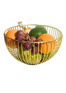 Panier à fruits rond minimaliste en métal pour cuisine moderne, table à manger, comptoir, rangement, revêtement durable résistant à la rouille - Product Image 4