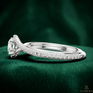 Anillo de Compromiso y Boda de Oro Blanco de 9K, 10K, 14K y 18K Personalizado, con Diamante Certificado por IGI, Corte Twist Pav, Chapado en Rodio, de Lujo para Mujer - Product Image 2