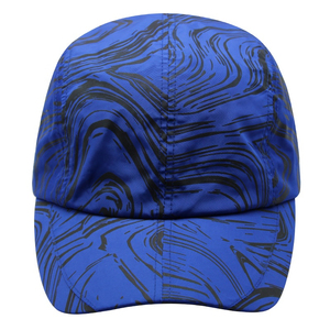Casquette de baseball unisexe ajustée à 6 panneaux, motif géométrique bleu, pour l'extérieur, décontractée, printemps-été, respirante, imperméable, en polyester - Product Image 5