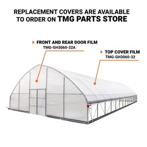 Serra 30FT X 60FT per Coltivazione con Telo in EVA Trasparente da 6 Mil, Telaio in Ferro e Tetto a Punta con Avvolgimento Manuale a Manovella - Product Image 6