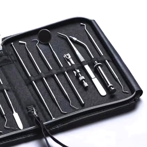 Kit de Instrumentos Dentales Profesionales de Acero Inoxidable, Juego de Herramientas para Cuidado Bucal, Estuche Negro, Equipo de Cirugía Manual para Odontología - Product Image 4