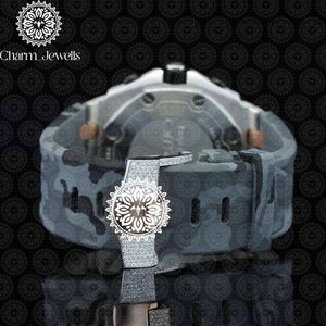 Montre de luxe pour femme Charm_Jewells, boîtier rond en acier inoxydable 30 mm, quartz analogique, cadran saphir lumineux incrusté de diamants - Product Image 3
